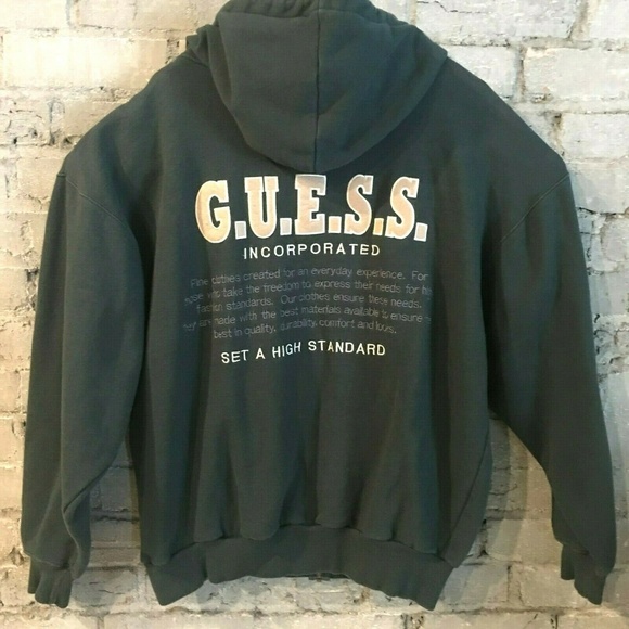 guess embroidered hoodie sweatshirt